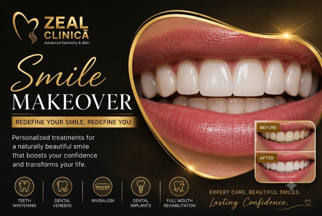 Smile makeover in India at Zeal N Dentistry